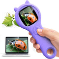 Microscope for Kids - Mini Pocket Handheld Microscope for Toddlers-STEM Educational Science Kit Toys for Christmas Birthday Gifts Toys for 5 6 7 8 9 10 11 12 Year Old Girls（Purple）