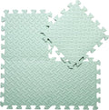 Coolcandy EVA Foam Play Mat, 16 Tiles Colorful Baby Play Mat, Square Kids Playmat with Solid Colored, 0.4" Thickened Interlocking Foam Floor Tiles, Puzzle Play Mat For Baby Lying, Playing (Bean Green)