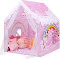 Kids Play Tent Pink Princess Tent for Girls, Large and Foldable Kids Playhouse with Windows, Portable and Lightweight Playtent Indoor &Outdoor for Gift to Toddlers