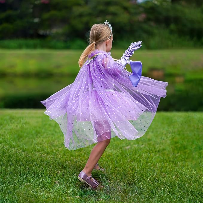 Princess Cape Set for Little Girl, 11PCS Princess Dress Up Clothes Cape Clock with Skirt for Girl 3-8 Birthday Gift