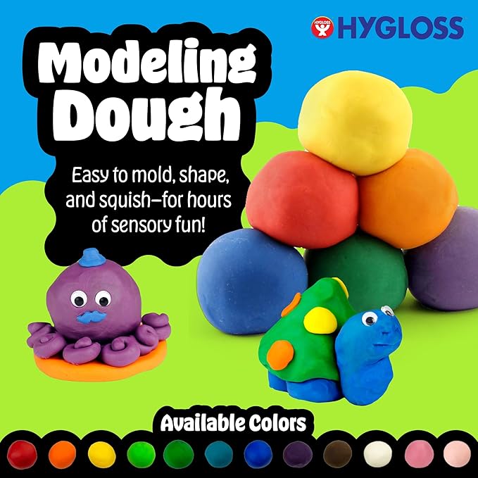 Hygloss Play Modeling Dough for Kids – Safe & Non-Toxic Sensory Dough for Arts and Crafts – 1 lb Tub – Play Clay for Toddler Activities, Preschool Classroom Must-Haves – Lime Green Color, Unscented