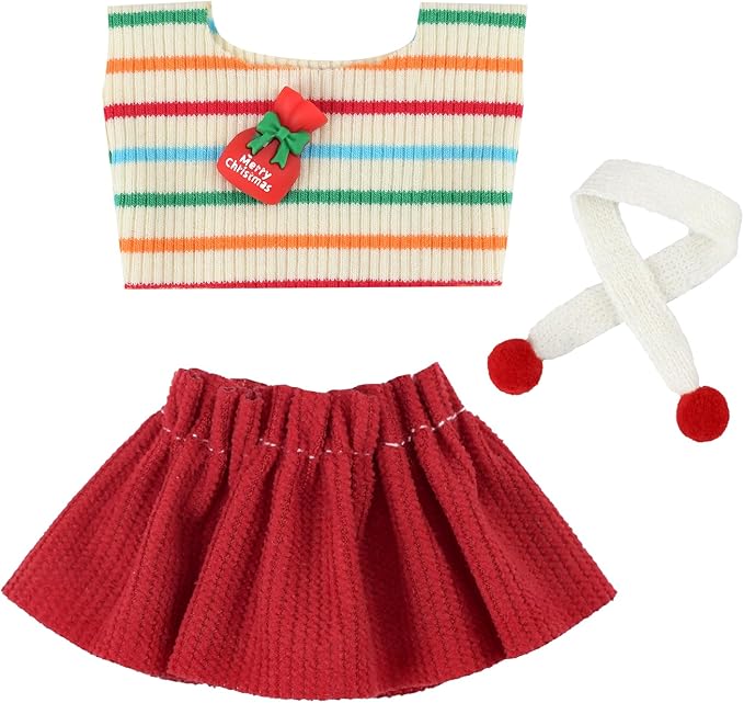 Doll Clothes 17cm/15cm Outfit Set Party Clothes High-End Fashion Outfits Suitable Accessories Christmas Cloak Halloween Premium Clothing 5.91-6.7 inch (No Doll) (LBB-256)