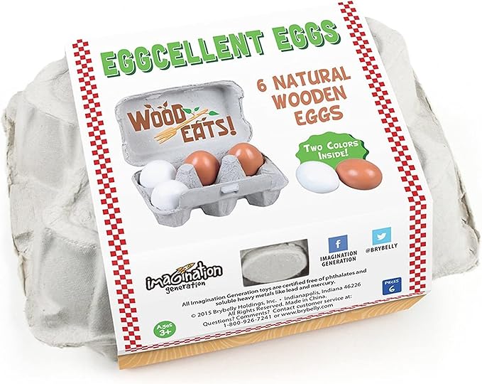 Imagination Generation Wood Eats! Eggcellent Eggs with Real Carton