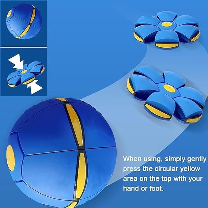 Magic Meta Ball, Children's Bouncing Ball, Magic Metaball, Magical Flying Saucer, Bouncy Balls, Parent-Child Interaction, Interactive Pop-Up Time Delay Transformation Toy Outdoor (red-1, 3 lights)