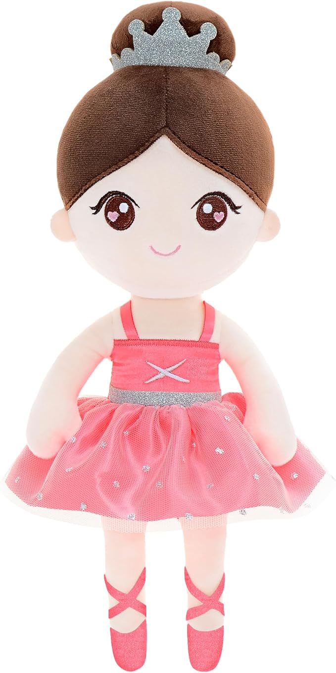 Gloveleya Baby Girl Gifts Dolls Soft Plush Toy Ballet Girl Doll Watermelon Red 13 Inches with Gift Box…