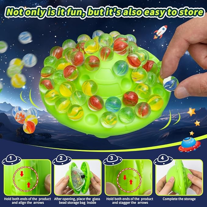 Marble Balance Game, Marbles with Fun Balanced Board, Family Challenge for Teens & Adults, Balance and Planning Marbles Game, Perfec Gift for Birthday, Parties & Holidays