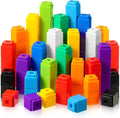 Jenaai 100 Pcs Linking Cubes Plastic Math Cubes Manipulative Counting Blocks STEM Snap Blocks Connecting and Counting for Early Math and Construction, Homeschool Preschool Supplies(Classic)