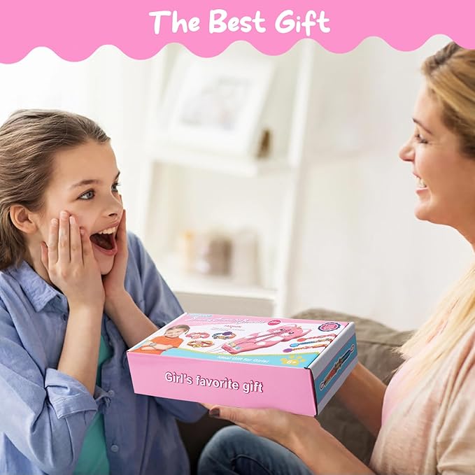Bracelet Making Kit for Girls - Arts and Crafts for Kids Ages 8-12 - Friendship Bracelet String Maker Set Toys - Best Christmas Birthday Gifts - Charming Animal Shaped Weaving Loom (Large)