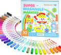 Shuttle Art Super Washable Markers, 30 Colors Broad Line Conical Tip Markers for Kids, Ultra Clean Coloring Book Marker Set, Home Classroom School Supplies for Toddlers Kids Adults Students Teachers