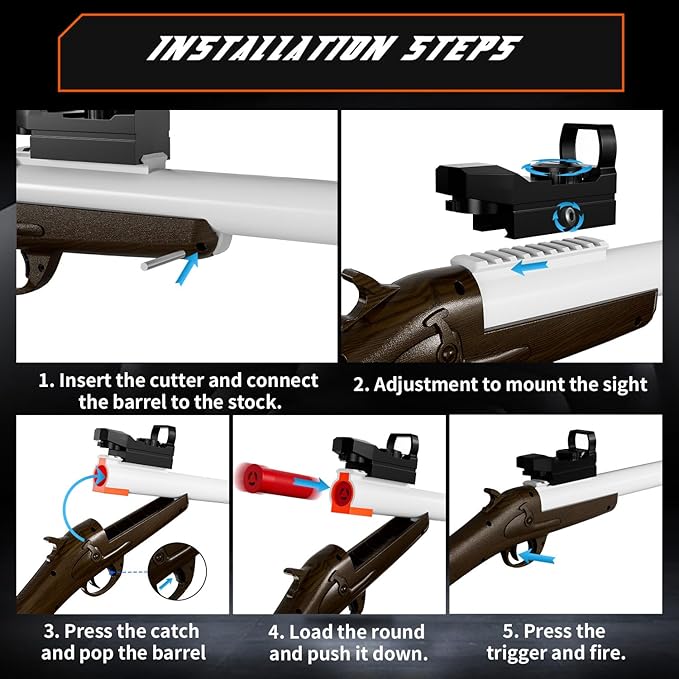 Toy Shotgun Shell Ejecting Toy Gun,Soft Bullets Gun, with 30 Bullets Perfect As a Birthday-Holiday for 6-12 Year Olds