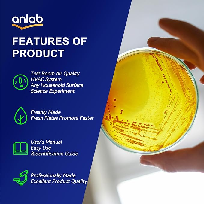 Nutrient Agar Petri Dishes Science Project Kit | Pre-Poured Agar Plates and Cotton Swabs for Science Experiments | Bacteria Science Kit - Sealed Separately (Items of 30)