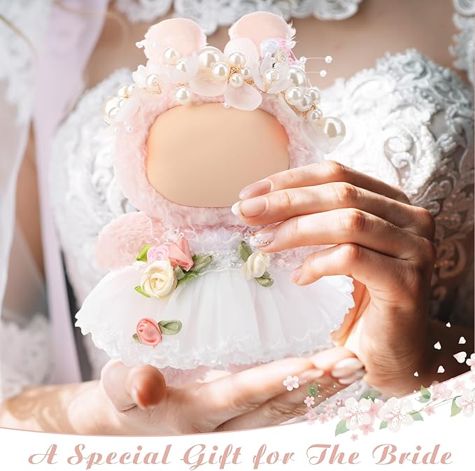 3 Pcs Wedding Outfits Dress for 6.7 Inches Doll Wedding Clothe Set Include Cute Headpiece Popular Dress Accessories, No Doll (Classic Style,White)