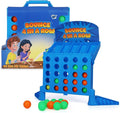 Point Games Bounce 4 in a Row - Travel Friendly Storage Case- Classic Board Games w Twist - Line Up 4 Classic Game - Strategical Thinking and Aim Practice - Portable Toys for Boys and Girls Ages 6+