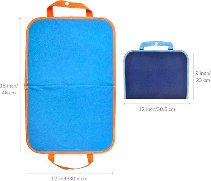 CHEFAN 2 Pack Felt Board for Kids, Portable Travel Storyboard, Preschool Activity Play Kits, Board Only, Blue & Green