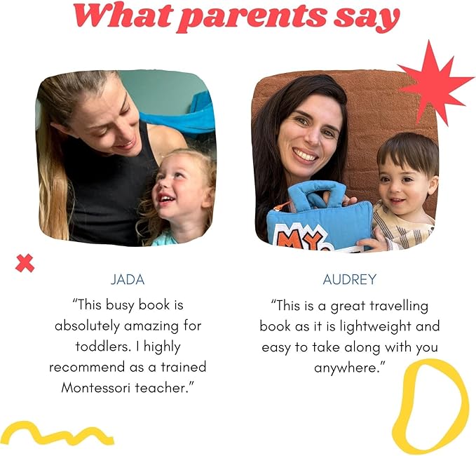 My Quiet Book - Toddler Travel Essential, Car Plane Activity Books, Airplane Montessori Busy Board, Busy Book for Toddlers 1-3, Gifts for 1 2 3 4 Year Old Girl, Birthday Gifts Toys Age 2-4