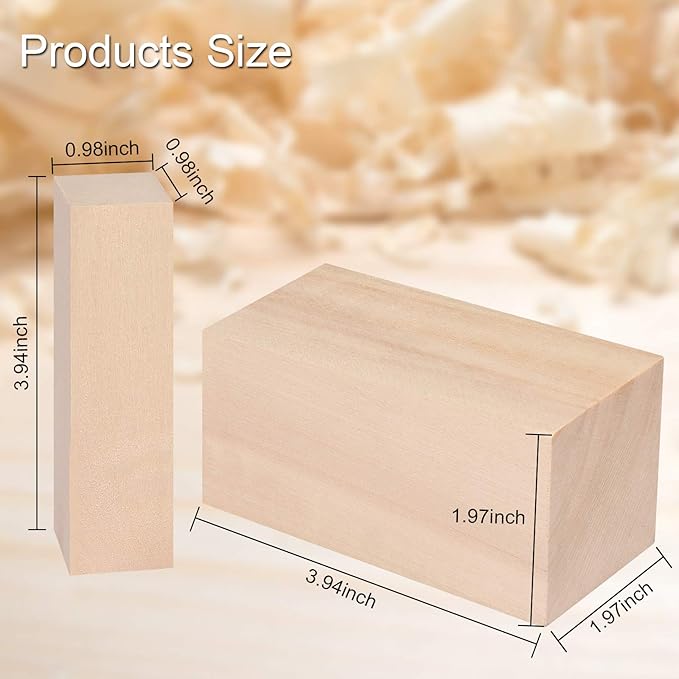 7Pcs Basswood Carving Blocks for Craft - Whittling Blocks for Beginner to Expert