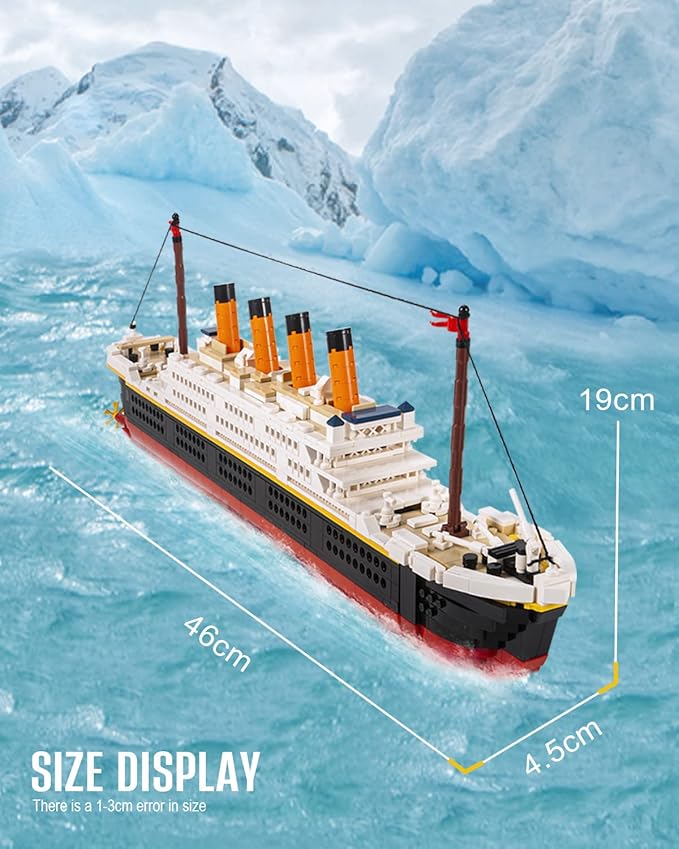 dOvOb Mini Blocks Titanic Building Set, 1288 Pieces Mini Bricks, Toys Gift for Adults and Kids