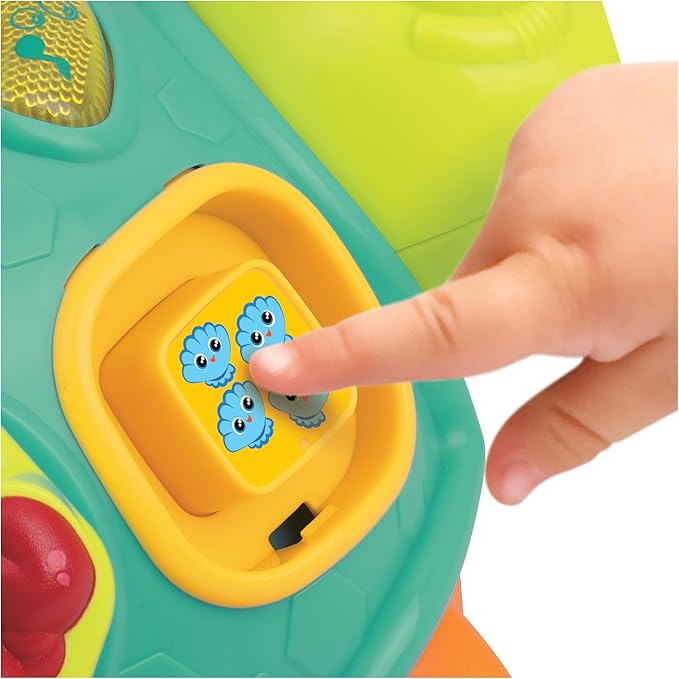 winfun Pull Along Sort 'n Learn Turtle – Shape Sorter Toy for Toddlers 12M+ with Lights, Sounds, Music, Quiz Game – Bilingual English/Spanish Educational Toy – Includes 4 Shapes & Batteries