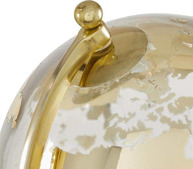 Deco 79 Aluminum Globe with Tripod Base, 5" x 5" x 13", Gold