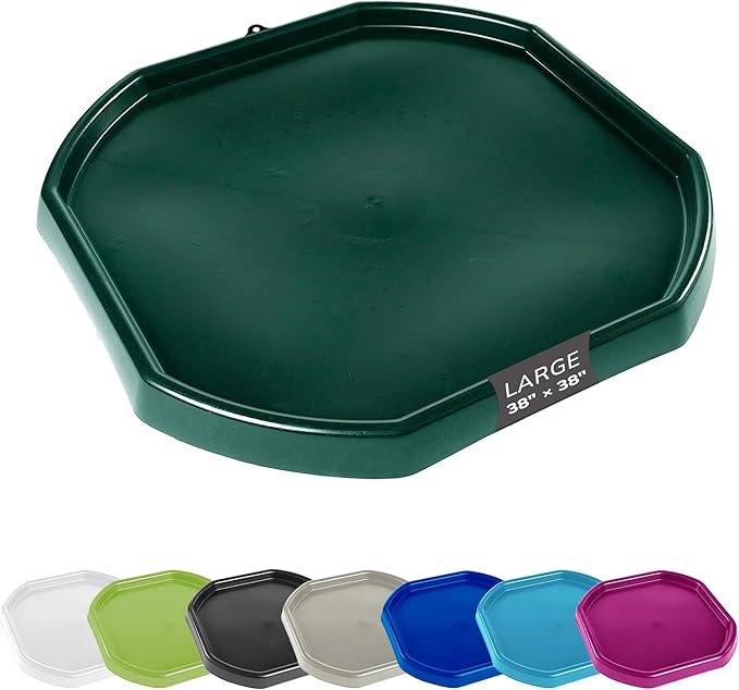 MEKA Tuff Tray for Sensory Play, Sensory Tray for Kids, Toddler Water Table, Tuff Spot Sensory Bin for Toddlers (Dark Green, Large (38" x 38"))
