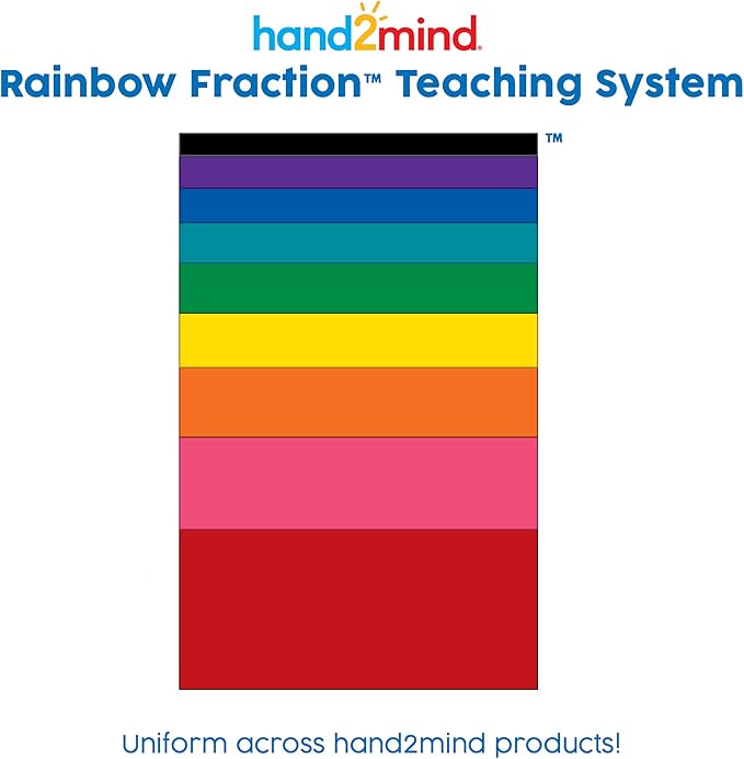 hand2mind Rainbow Fraction Tower Cubes, Fraction Equivalency, Montessori Math Blocks Materials for Kids, Math Manipulatives 4th Grade, Elementary Teacher Must Haves (Set of 51)