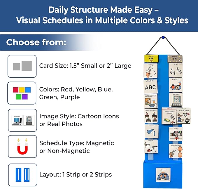 Visual Schedule for Kids – 133 Durable Plastic Picture Cards with Soft Loop Coins | Daily Routine & Chore Reward Chart for Home, School, Autism, ADHD & Special Needs Behavior Support