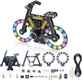 LED Bike Soldering Practice Kit, ICSTATION Knob Control Bicycle Soldering Project With 5 Lighting Modes DIY Bike Kit With LED Filament Brightness Adjustable for Students Education Halloween Present