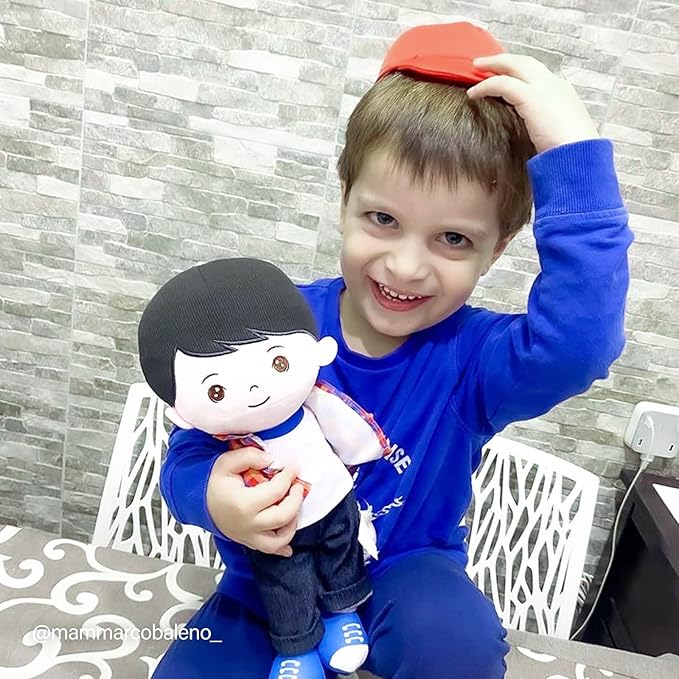 OUOZZZ 13" Soft Baby Doll Toys for 1 + Year Old Boy Gifts, Birthday Gifts for 1 Year Old Boy Christmas Plush Toys Gift for Toddler Kids Red Hat