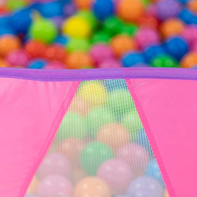 Ball Pool for Toddlers | Kids Ball Pit | Ball Pit for Babies | Piscina de Pelotas para Bebes |Playpen with Basketball Hoop and Zipper Storage Bag, 4 Ft/120CM E : Balls NOT Included
