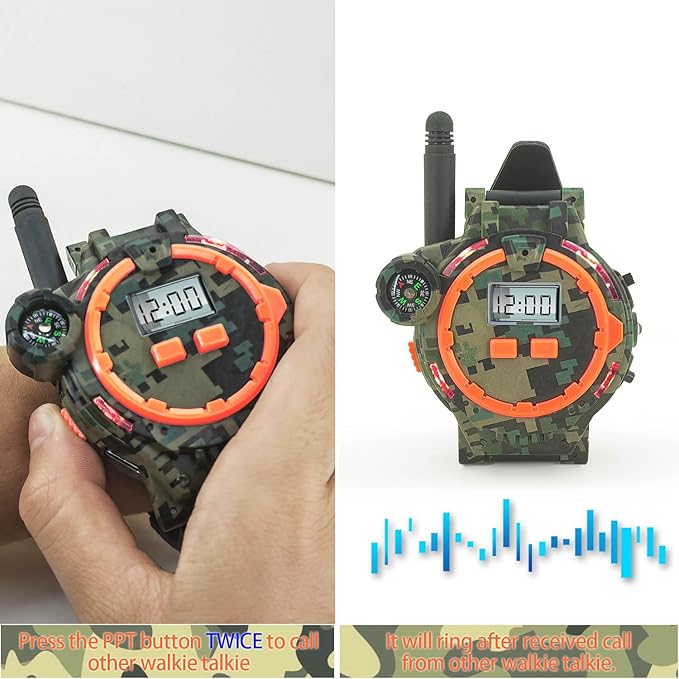 Rechargeable Walkie Talkies for Kids Radio Walky Talky with Flashlight Children Outdoor Game Interphone Gifts for Boy and Girl (3)