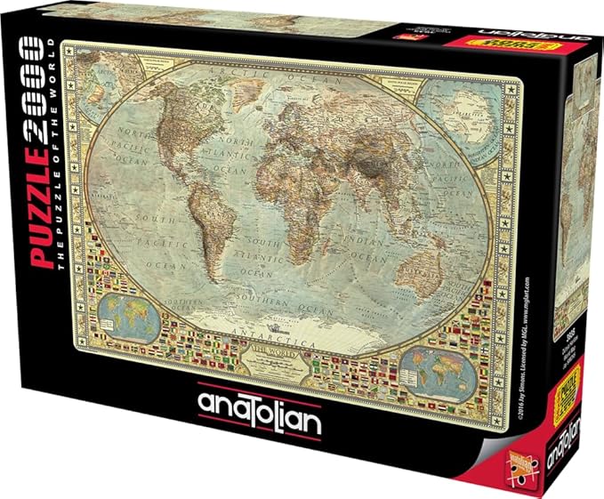 Anatolian Puzzle - World Map, 2000 Piece Jigsaw Puzzle, #3935