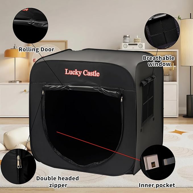 Sensory Tent for Kids, Lucky Castle Pop Up Tent for Children with Autism, ADHD, SPD- Calm Down Corner Helps Kids Relax, Reduce Anxiety & Improve Focus- PlayTent with Door & Window