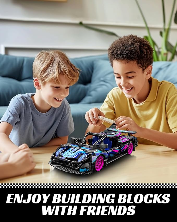 1:18 Technic Super Sports Cars Model Sets - 426 PCS Cyberpunk MOC Building Block Car Raceing Engineering Toys - Gift Idea for Adults Boys Girls for Play and Display Collection