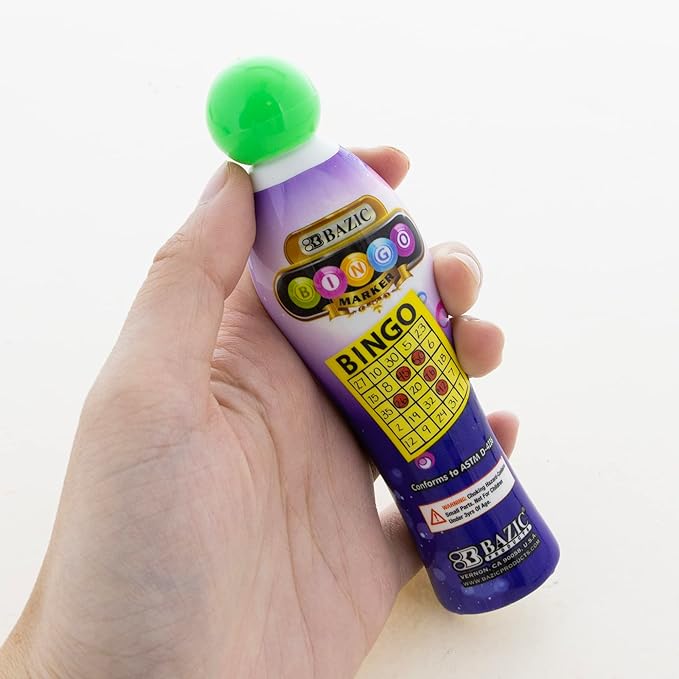 BAZIC Products Bingo Dot Marker 40 ml Non Toxic Water Based Washable Markers, Stamper Paint Kit for Game Kids Crafting Painting, 144-Packs