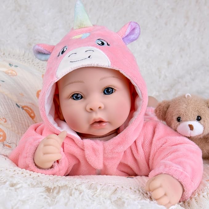 Aori 17 Inch Baby Dolls Realistic Doll with Ultra Real Life Soft Body & Pink Outfits for Girls 3+ | Pretend Play, Dress Up, Nursery Decor