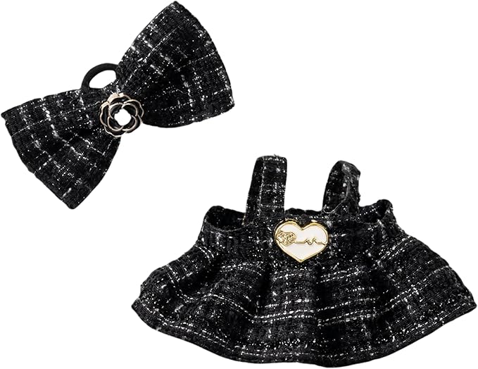 Clothes Set for 17cm Dolls, Skirt Set for 17cm Accessories Suit, Cute Clothes for Dress up Unique Style (Black B)
