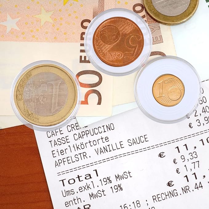 Utron 180P Clear Plastic Coin Capsules, Dollar Coin Holder, 40mm Silver Coin Storage for Collectors, Morgan Silver Dollar Coin Holders with Adjustable Gasket (17/20/25/27/30/33/38/40mm) (60P)