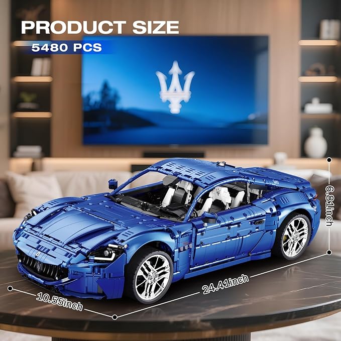 Reobrix Sports Car Building Blocks Set for Adults, 1:8 Vehicle Racing Car Toy Model Building Kit for Adult, 11010, Creative Gifts for Adults 14+ (5480PCS)