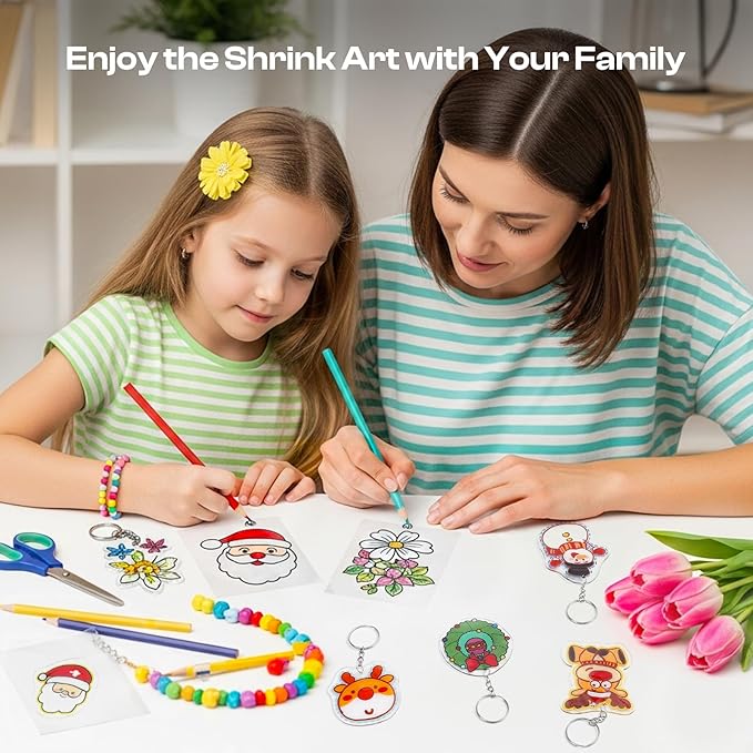 Auihiay 10 Pieces Shrink Plastic Sheets, Shrink Films Papers, Shrinky Art for Creative Handicrafts, Halloween and Christmas Ornaments (7.9 X 5.7 inch)