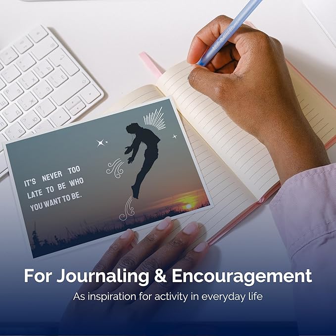 metaFox "Live Your Life Inspirational Quote Cards - 20 Motivational Postcards for Encouragement, Self-Reflection & Therapy | A6 Size, Colorful, Durable | Perfect for Journaling & Personal Growth
