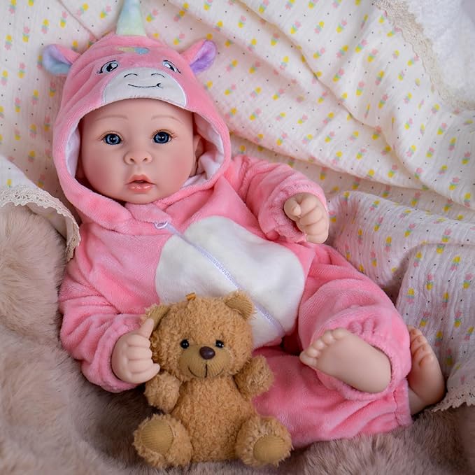 Baby Dolls - 17 Inches Real Life Girl Dolls with Soft Body, Gift for Kids 3+, Grandparents, New-Parents