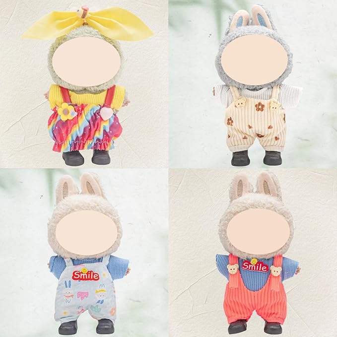 4 Pack—17cm Doll Clothes,Premium Doll Outfit with Accessories,Doll Princess Skirt,Cute Clothes Outfit for 17cm Dolls,End Dolls Fashion Clothing Set(No Dolls and Shoes) (Set 10)
