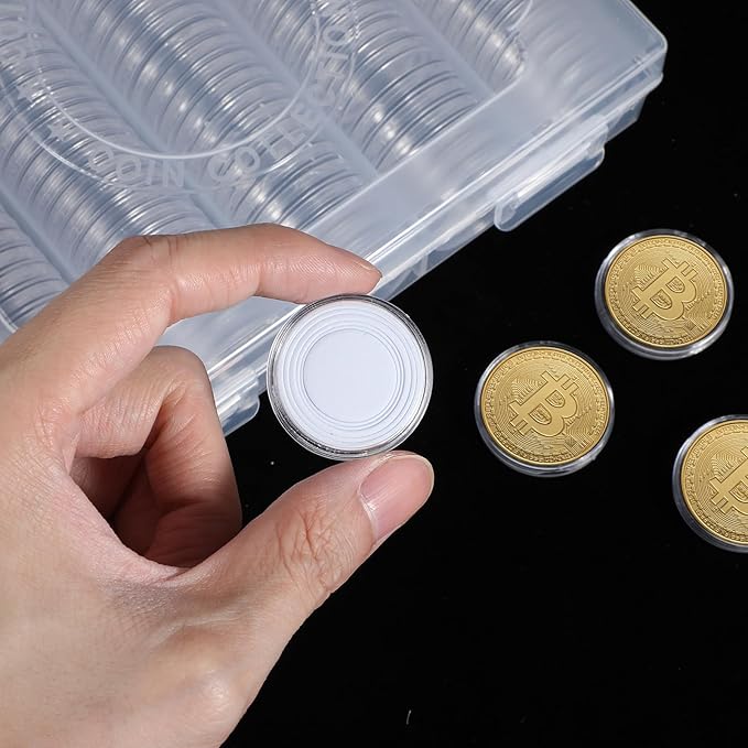 260 Pcs 30mm Coin Capsules with Foam Cushions – 6 Sizes (19/20/22/25/27/30mm) for Collectors,Coins Case with Clear Plastic Storage Organizer Box and Protective Gaskets for Coin Collection Supplies