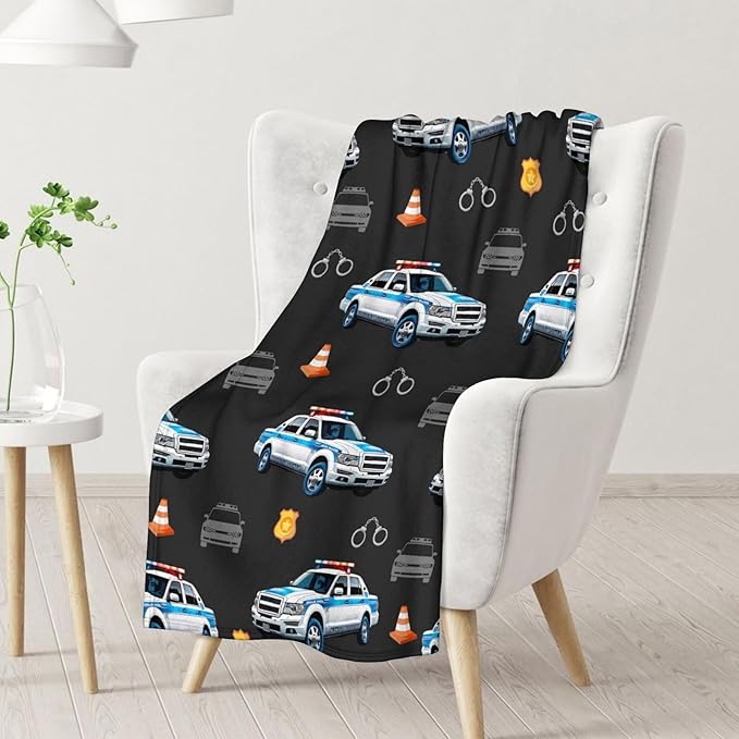 Blanket for Kids Adults Boys Car Throw Gift for Birthday, 40x50 Inches Lightwieght Comfy Black Throw Blankets for Couch Chair Bed Office