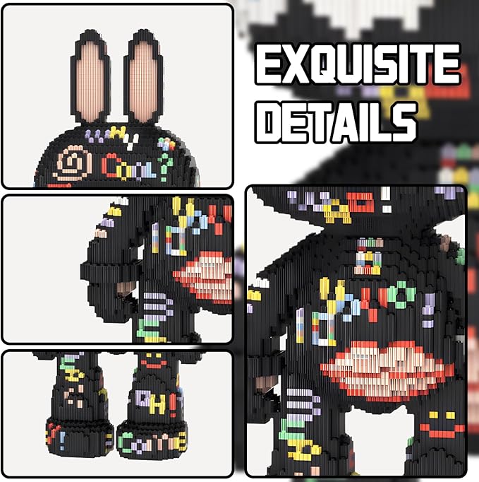 Rabbit Animal Micro Building Blocks Set for Adults Cute Large Sets Toys Gift Kids 6400 Pieces 55cm High Series