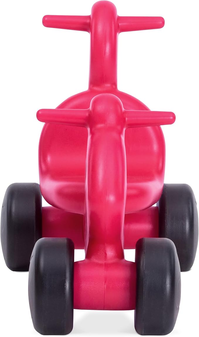 Careplay 2-in-1 Squirrel Push & Ride-on Toy, Indoor & Outdoor Use, Low Profile Seat, Recommended for Children up to 50lbs, Durable Construction, Made in The USA (Red)