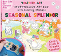 Seasonal Splendor Art Kit – DIY Sticker Coloring Craft Kit for Kids | Color Your Own Stickers & Create Your Story | Coloring Sticker Sheets & Art Activity Gift | Fun & Educational Craft