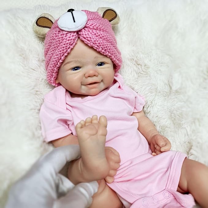 16 inch Soft Reborn Silicone Baby Doll Girl Open Mouth Realistic Newborn Baby Dolls That Look Real Babies Toy for Toddler