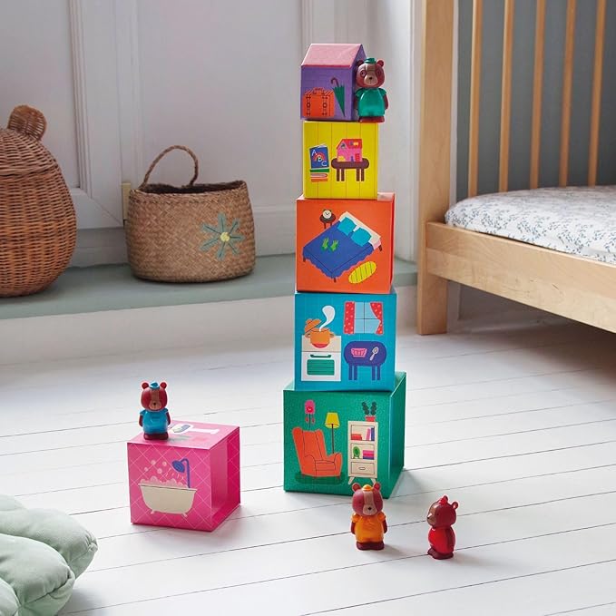 DJECO TopaniHouse Wooden Blocks - Build a Farmhouse & Animal Toys for Home, School or Gifts - Fun & Creative for Family & Friends - Playful, Educational Toys for Preschool, Kids Months 18+