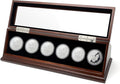 Challenge Coin Display Case 1.5-1.75 Inch 38-44.5 mm Coin Holder 1 Slot (Walnut, 6 Slots)
